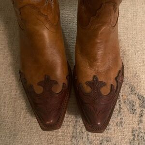 Tony Lama Ladies Vaquero Tan Santa Fe Western Boots 7B